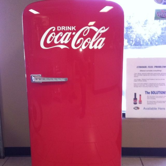 antique coke fridge
