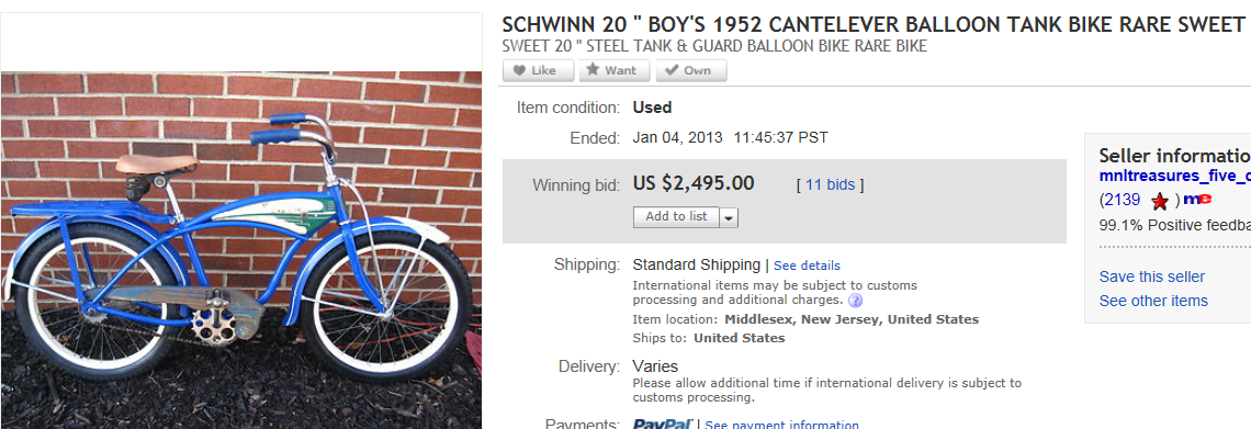 ebay schwinn bicycles
