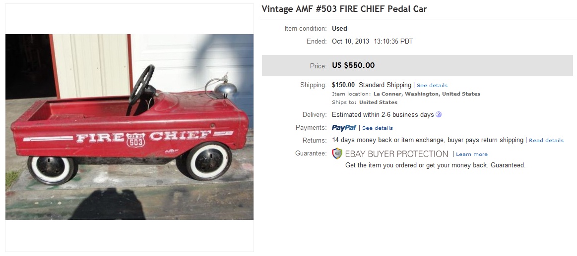 amf fire chief pedal car 503