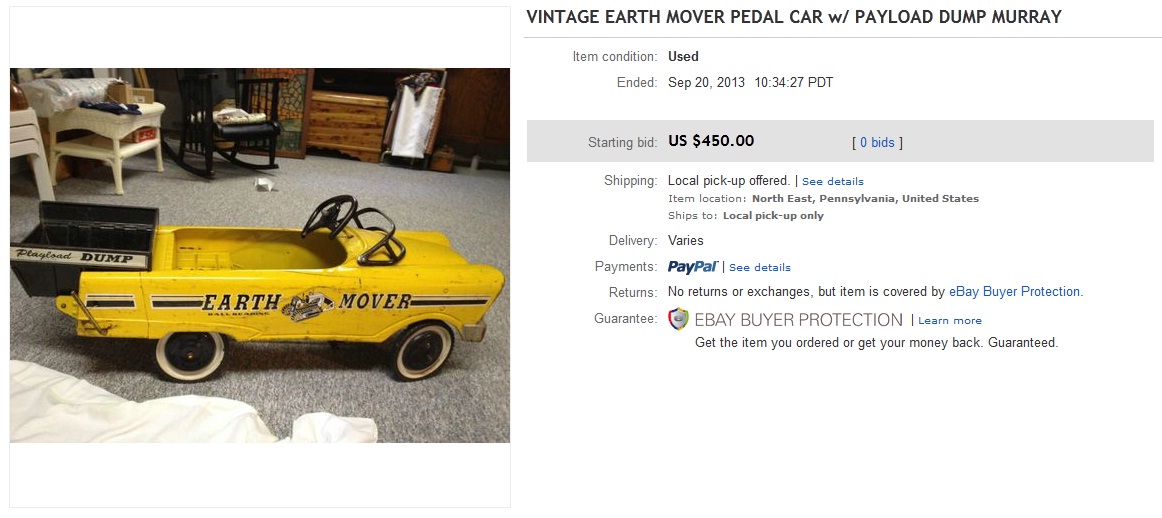 earth mover pedal car