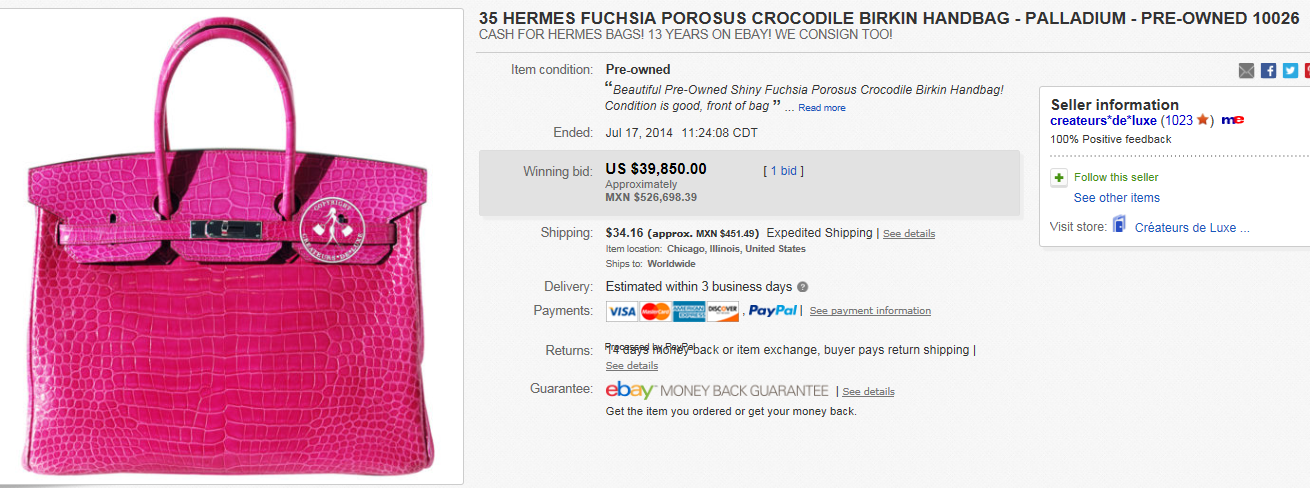 Hermes Birkin Bag 30cm Fuchsia Shiny Porosus Crocodile Palladium Hardware