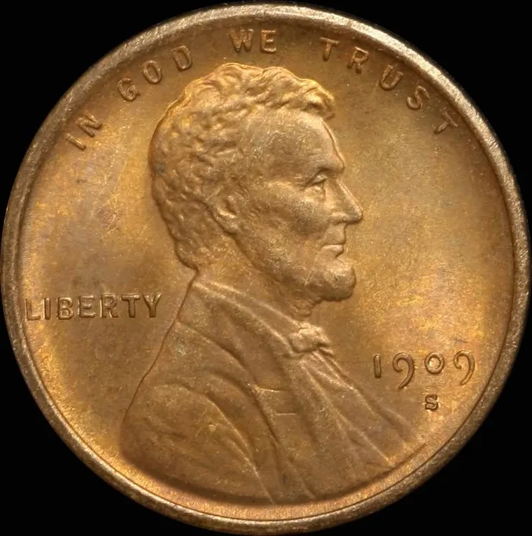 Obverse of a 1909-S VDB Lincoln cent, the key date of the series